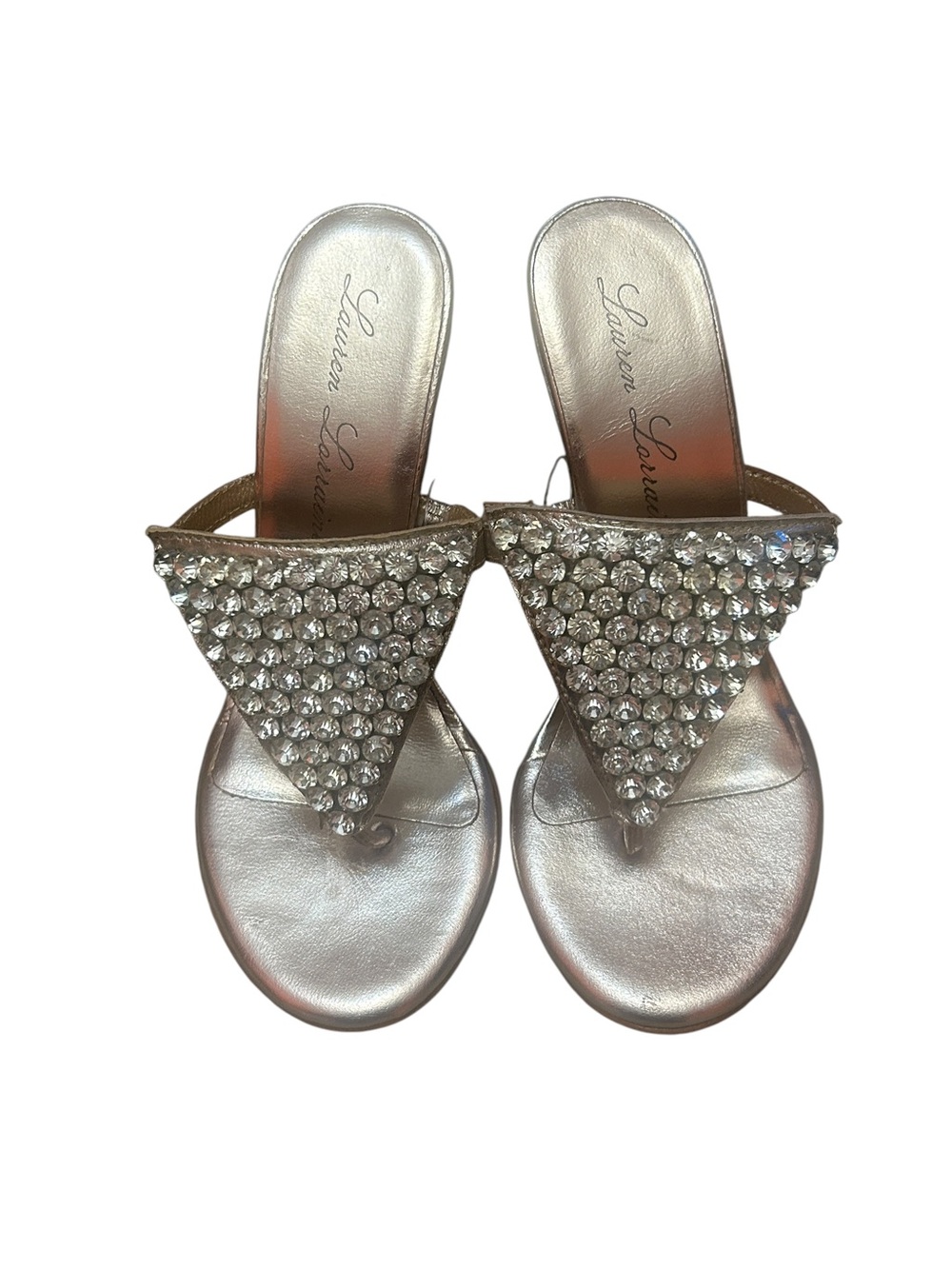 Lauren Lorraine rhinestone-embellished wedge sandals Size 6